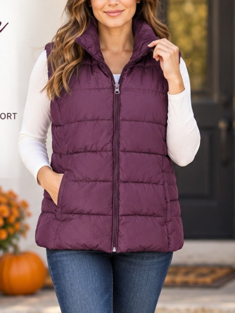 Women’s BONGO Quilted Puffer Vest – Burgundy/Purple – Size XL